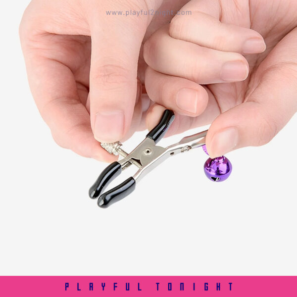 Purple Bell Nipple Clamps BDSM Sex Toy - Image 4