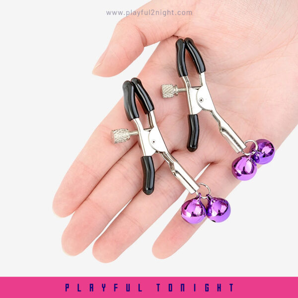 Purple Bell Nipple Clamps BDSM Sex Toy - Image 2