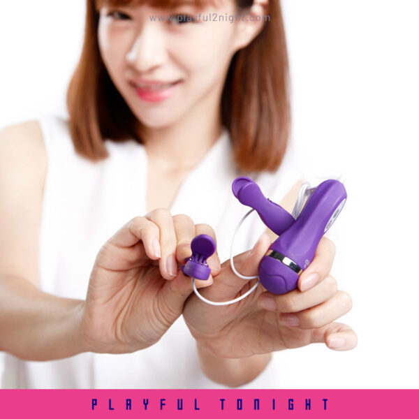 Purple Remote Vibrator Nipple Clamps - Image 2
