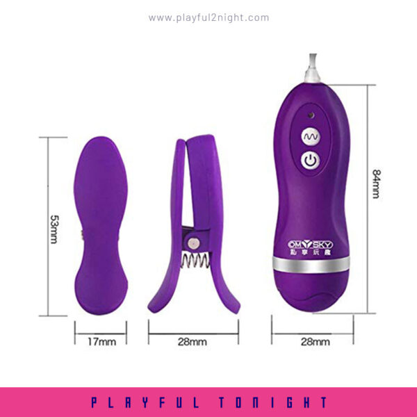 Purple Remote Vibrator Nipple Clamps - Image 6
