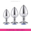 Anal Butt Plug Set Diamond Jeweled (Silver) - Image 3