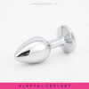 Anal Butt Plug Set Diamond Jeweled (Silver) - Image 4