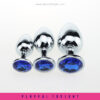 Anal Butt Plug Set Diamond Jeweled (Silver) - Image 5