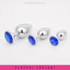 Anal Butt Plug Set Diamond Jeweled (Silver) - Image 6