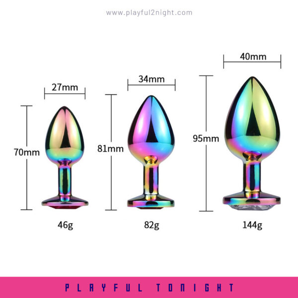 Rainbow Stainless Steel Butt Plug Set - Image 7