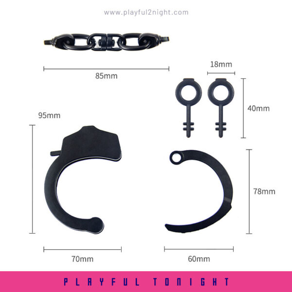 SM Sexual Fashion Black Handcuffs - Image 7
