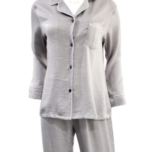 Long Soft Silky Sleepwear With Eye Mask (Grey)