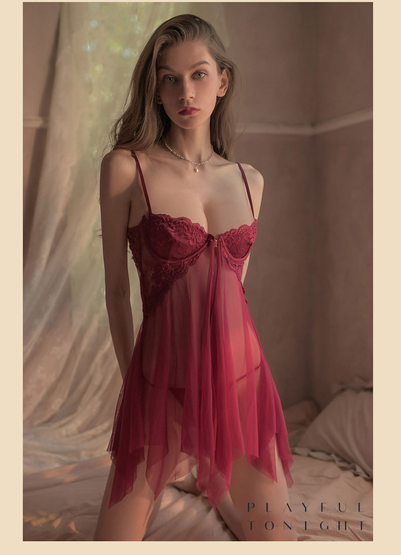 Red Hot Sexy Sweetie Front Closure Bodydoll Lace Lingeries by Playful2Night Online Sextoys Malaysia - Product Showcase 05