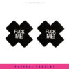 Self Adhesive Cross "FUCK ME " Nipple Cover Pasties - Image 2
