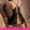 Charming & Romantic  French V-Neck Black Lace Sleepwear - Image 2