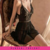 Charming & Romantic  French V-Neck Black Lace Sleepwear - Image 3