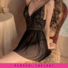 Charming & Romantic  French V-Neck Black Lace Sleepwear - Image 5