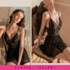 Charming & Romantic  French V-Neck Black Lace Sleepwear - Image 7