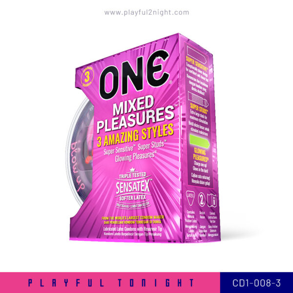 Playful2night_ONE® Mixed Pleasures Condom 3's_CD1-008-3