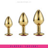 Anal Butt Plug Set Diamond Jeweled (Gold) - Image 3