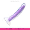 Blush Glow In The Dark Neon Purple 7 Inch Long Dildo - Image 2