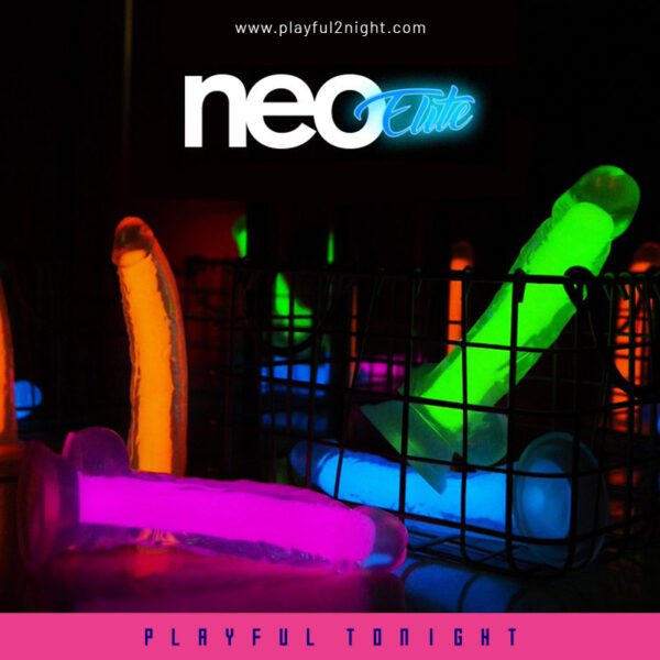 Blush Glow In The Dark Neon Purple 7 Inch Long Dildo - Image 5