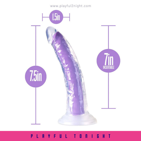 Blush Glow In The Dark Neon Purple 7 Inch Long Dildo - Image 7