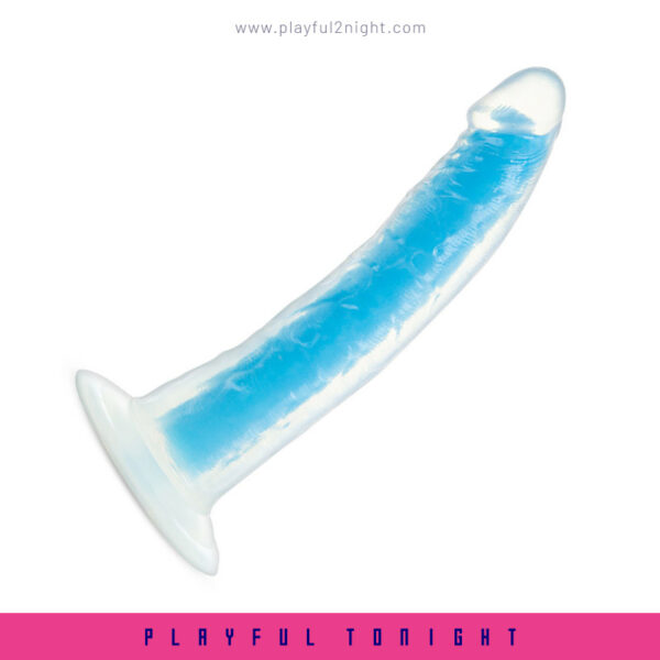 Blush Neo Elite Glow in the Dark Neon Blue 7inch Dildo - Image 2