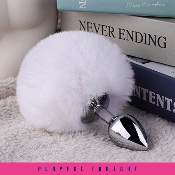 Pride Fluffy Bunny Tail With Small Size Anal Plug - Image 4