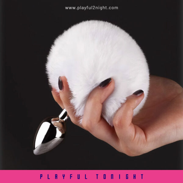 Pride Fluffy Bunny Tail With Small Size Anal Plug - Image 5