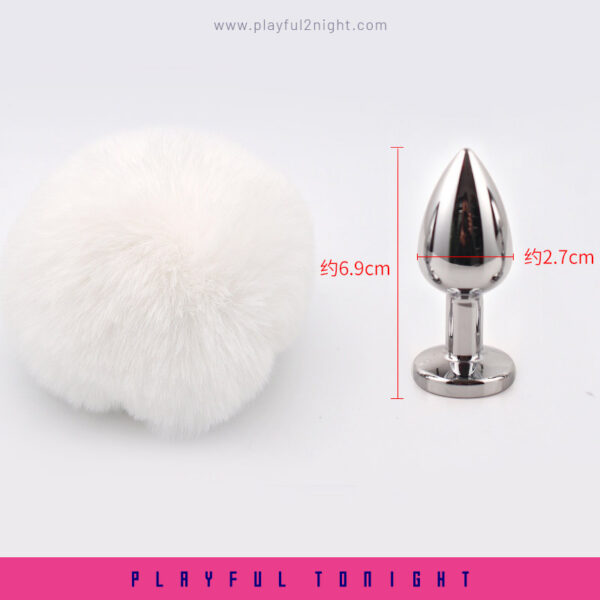 Pride Fluffy Bunny Tail With Small Size Anal Plug - Image 9