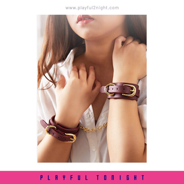Roomfun® Wine Red Leather Bondage Set - Image 5