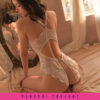 Provocative Lace Delight Bodysuit White - Image 4