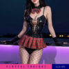 Playful2night_Rabbit Girl Faux Leather Grid Uniform Set