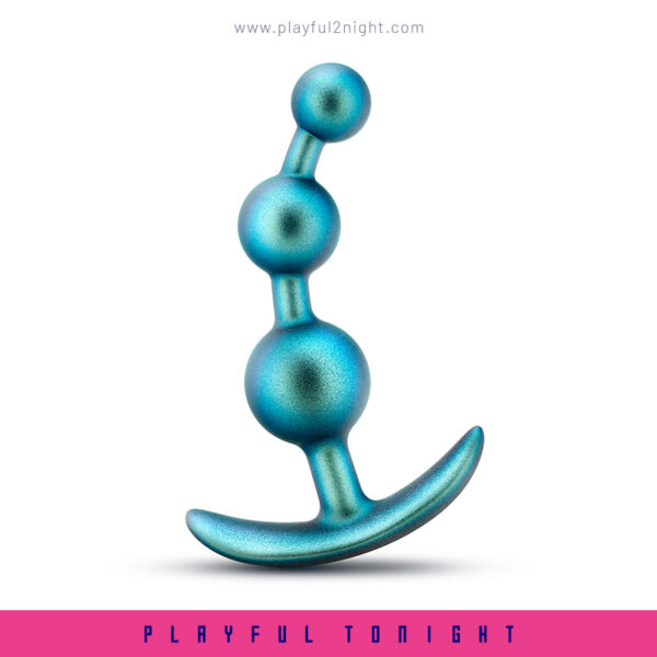 Blush | Anal Adventures Matrix The Gamma Plug Curved Beaded Butt Plug in Neptune Teal - Image 6