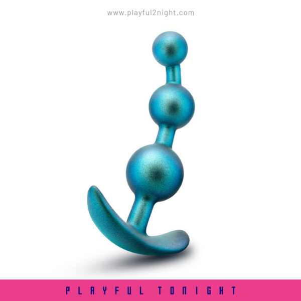 Blush | Anal Adventures Matrix The Gamma Plug Curved Beaded Butt Plug in Neptune Teal - Image 5