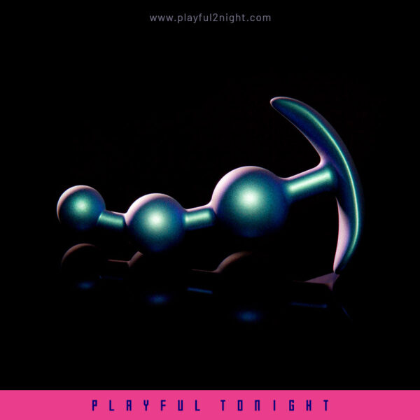 Blush | Anal Adventures Matrix The Gamma Plug Curved Beaded Butt Plug in Neptune Teal - Image 7