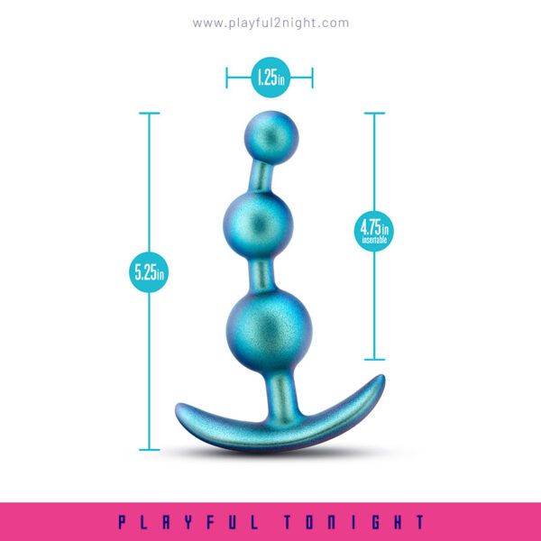 Blush | Anal Adventures Matrix The Gamma Plug Curved Beaded Butt Plug in Neptune Teal - Image 4