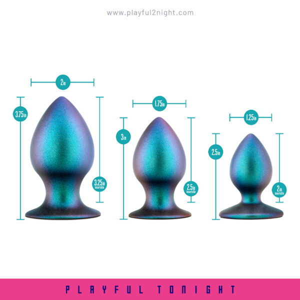 Blush | Anal Adventures Matrix The Metaverse Plug Kit 3 Progressing Tapered Tip Bulb Butt Plug Kit - Image 4
