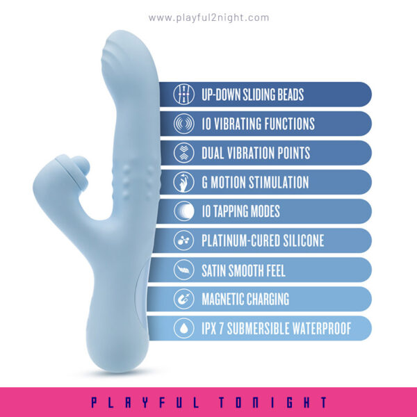 Blush | Devin G Spot Clitoral Dual Stimulation Rabbit Vibrator - 10 Vibration Functions - Soft Silicone - Image 2