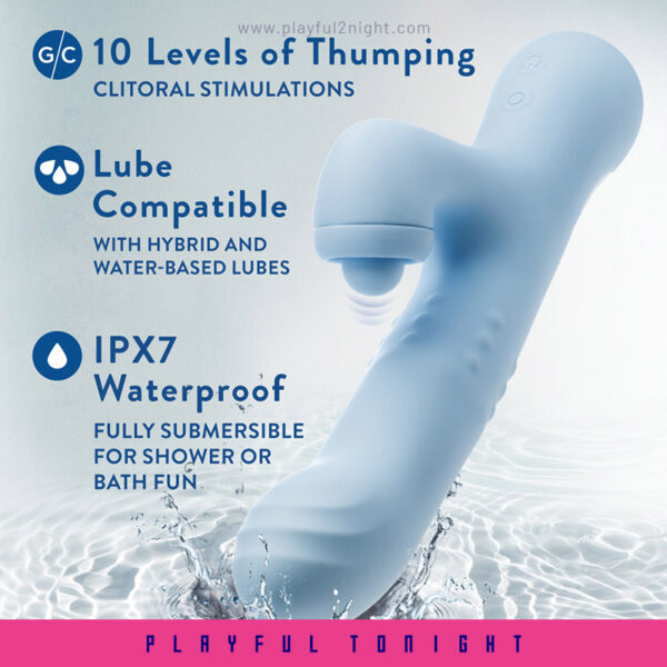 Blush | Devin G Spot Clitoral Dual Stimulation Rabbit Vibrator - 10 Vibration Functions - Soft Silicone - Image 4