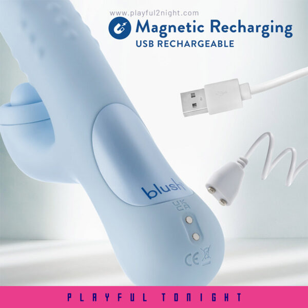 Blush | Devin G Spot Clitoral Dual Stimulation Rabbit Vibrator - 10 Vibration Functions - Soft Silicone - Image 5