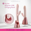 Blush | Fraya 9.5 Inch G Spot Clitoral Dual Stimulation Silicone Rabbit Vibrator With 10 Thrusting Vibrations - Image 3
