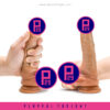 Blush | Renaissance | DaVinci 8 Inch Realistic Dildo With Sliding Foreskin & Squeezable Balls - Dual Density - Liquid Silicone - Tan - Image 6