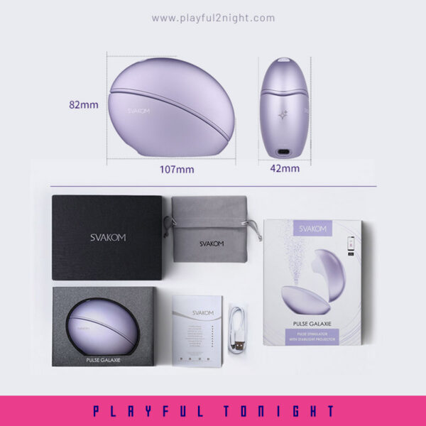 Svakom | Pulse Galaxie App Enabled Pressure Wave Clitoral Stimulator With Starlight Projector - Metallic Lilac - Image 7