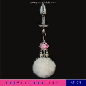 Love Ring Wearable Tail Anal Plug Cute Plush Ball with Lamp & Bell