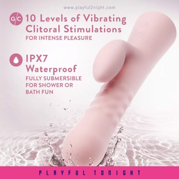 Blush | Jaymie G Spot Clitoral Dual Stimulation Rabbit Vibrator - 10 Vibration Modes - Soft Silicone - Image 4