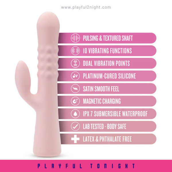 Blush | Jaymie G Spot Clitoral Dual Stimulation Rabbit Vibrator - 10 Vibration Modes - Soft Silicone - Image 2