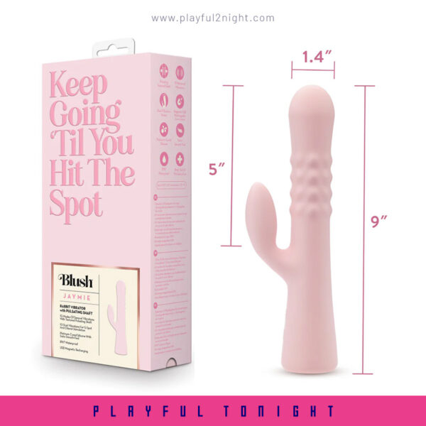 Blush | Jaymie G Spot Clitoral Dual Stimulation Rabbit Vibrator - 10 Vibration Modes - Soft Silicone - Image 7