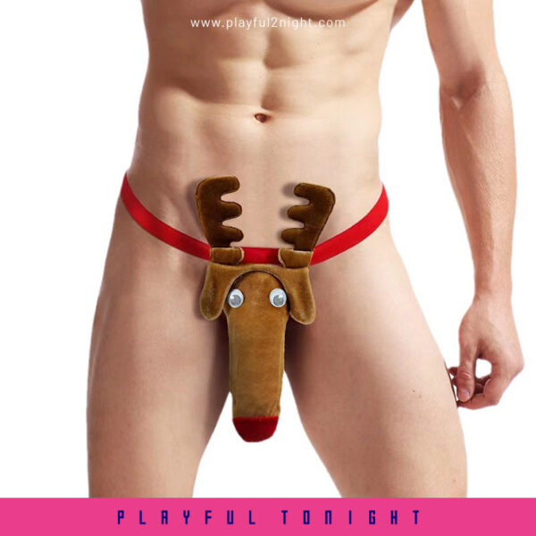 Men's Reindeer Sexy G-String Thong - Image 2