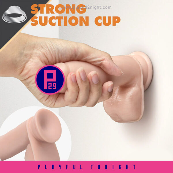 Blush | Dr. Skin Glide | Realistic Vanilla 7-Inch Long Self-Lubricating Dildo With Balls & Suction Cup Base - Image 4