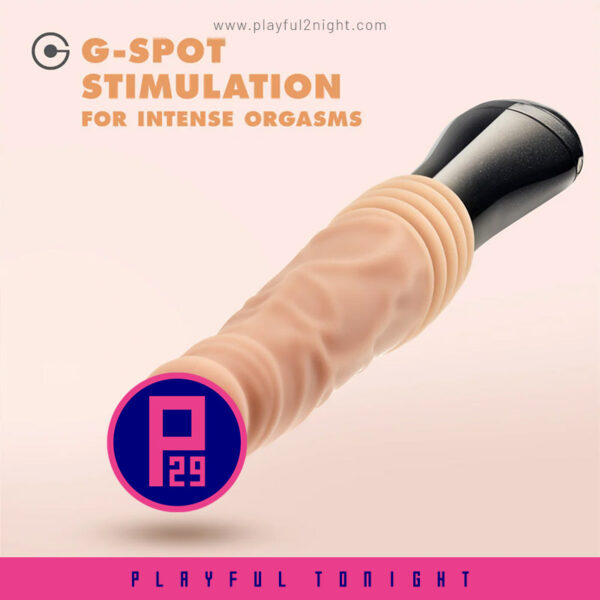 Blush | Dr. Skin Silicone | Dr. Knight Large 10.5 Inch Vibrating, Gyrating And Thrusting Dildo - Image 3
