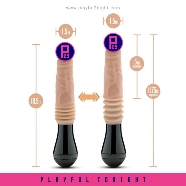 Blush | Dr. Skin Silicone | Dr. Knight Large 10.5 Inch Vibrating, Gyrating And Thrusting Dildo - Image 7