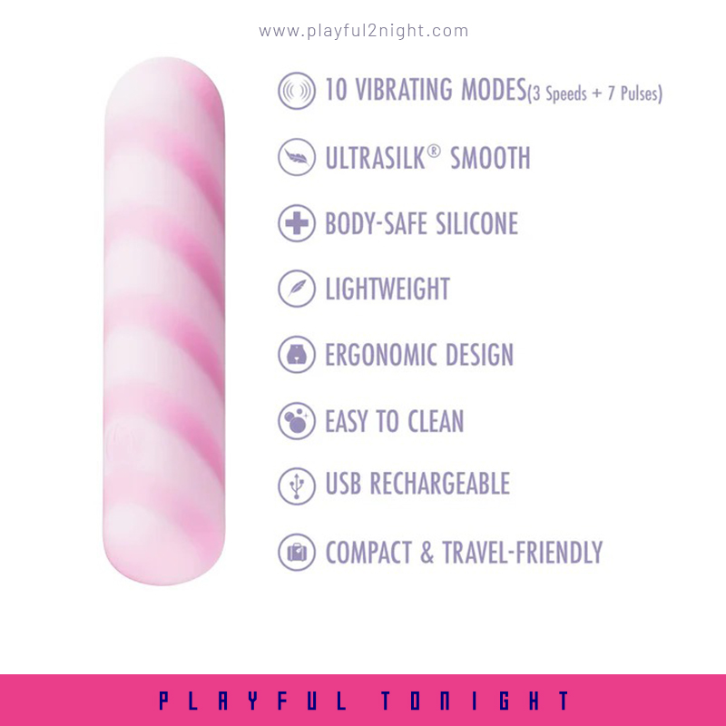 Blush | Play With Me | Sugar Crush 4 Inch Silicone Bullet Vibrator – USB Rechargeable Clitoral Nipple Massager - Image 2