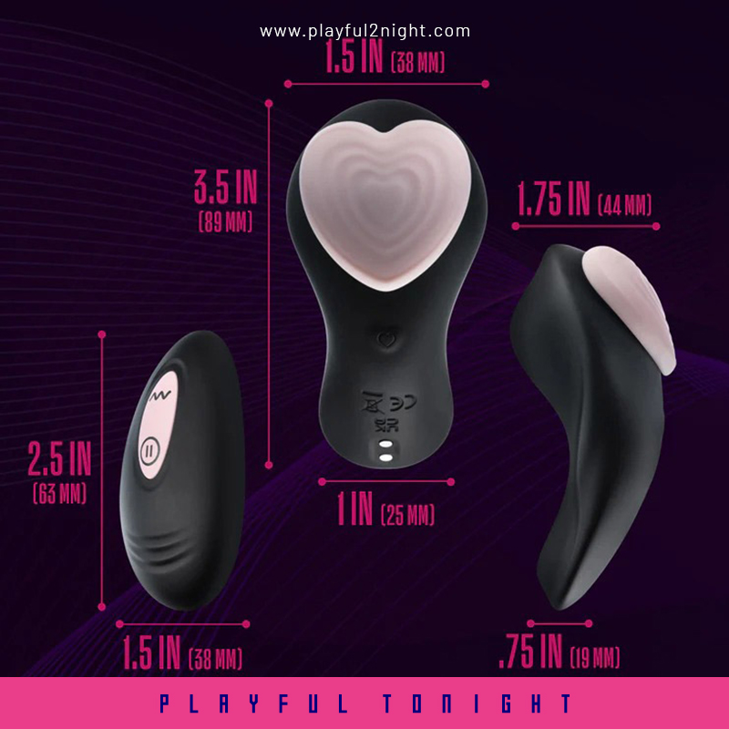 Blush | Temptasia Heartbeat Panty Vibrator With Wireless Remote Control - 9 Vibration Modes - Attaches Discreetly - Image 7